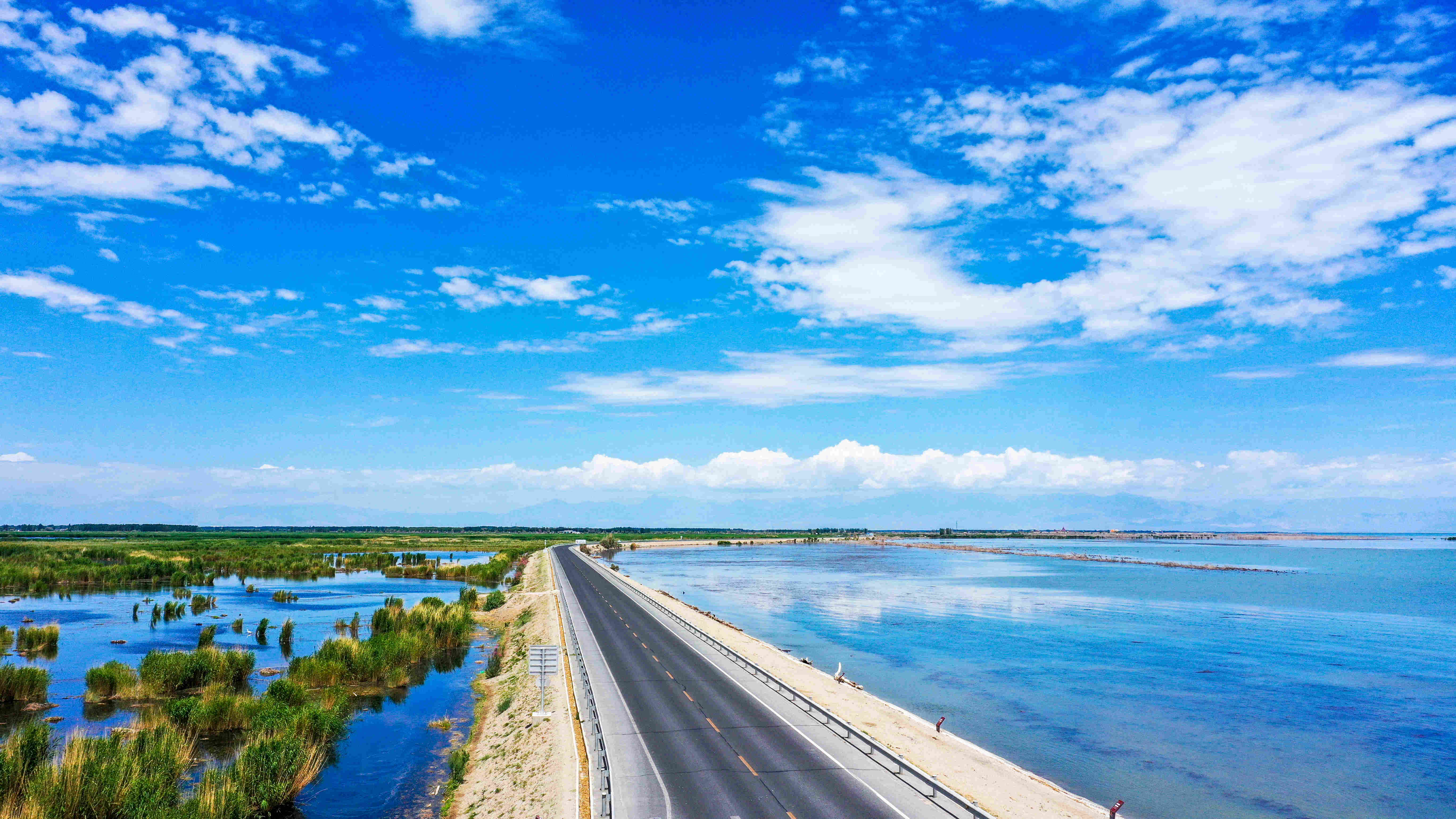 绿水青山丨新疆博斯腾湖碧水连天生态美